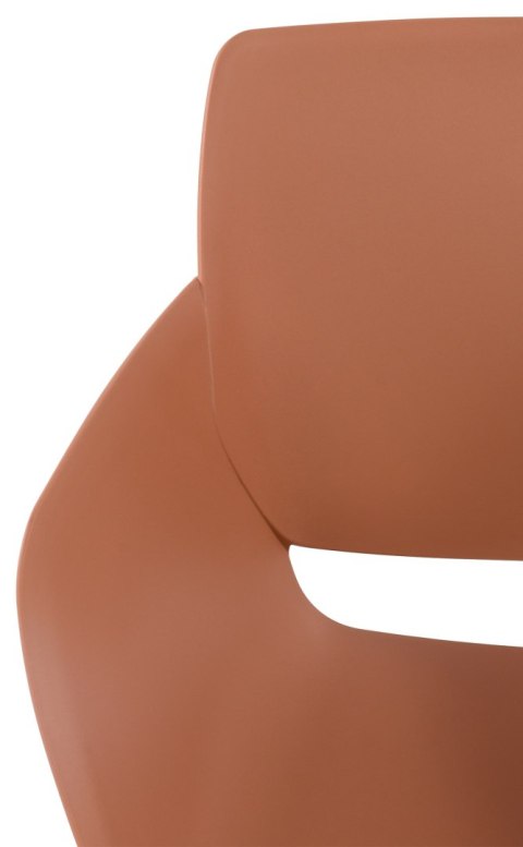 Krzesło do jadalni Alpena terracotta z tworzywa, na zewnątrz i do wnętrz