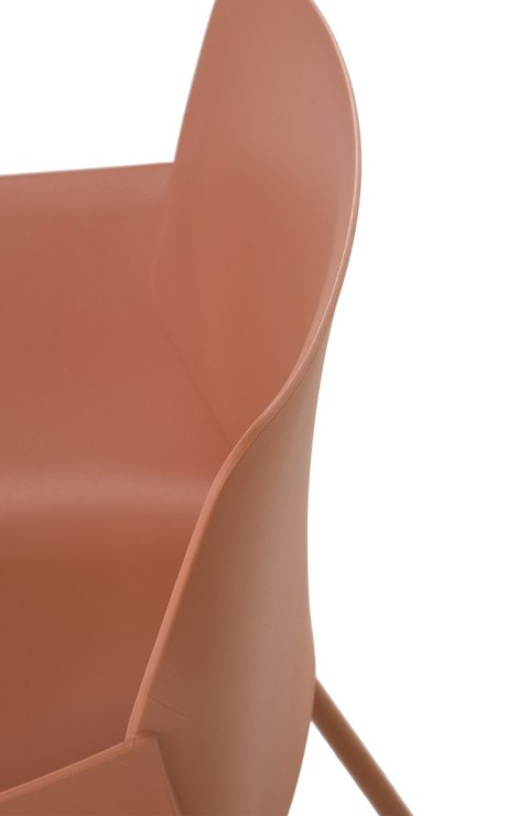 Krzesło do jadalni Alpena terracotta z tworzywa, na zewnątrz i do wnętrz