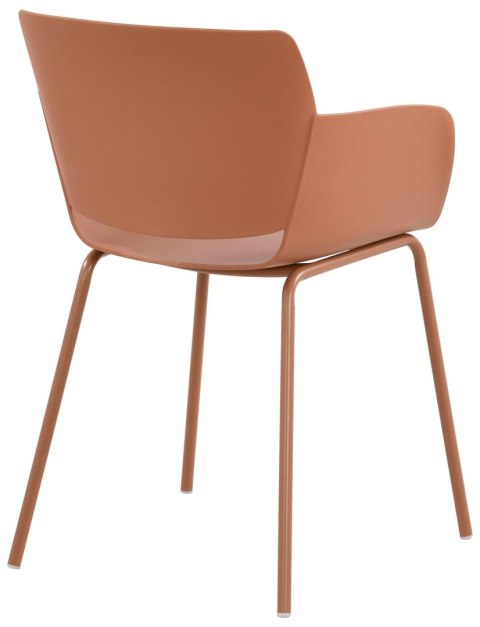 Krzesło do jadalni Alpena terracotta z tworzywa, na zewnątrz i do wnętrz