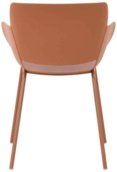 Krzesło do jadalni Alpena terracotta z tworzywa, na zewnątrz i do wnętrz