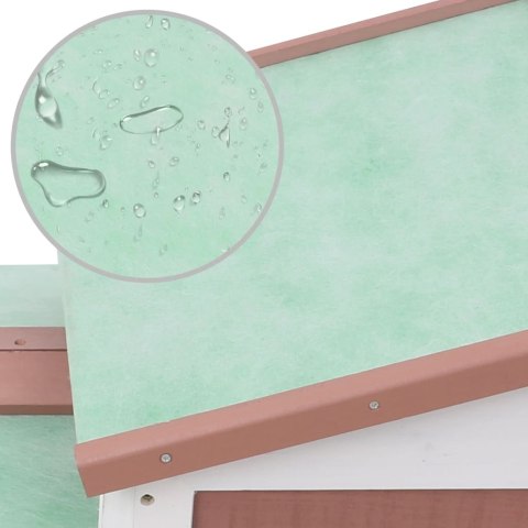  Duża klatka dla królików, brązowo-biała, 145x45x85 cm, drewno Lumarko!