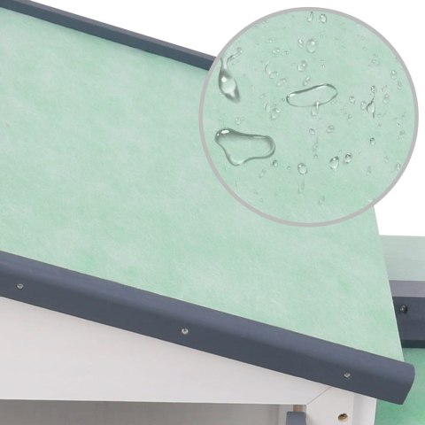  Duża klatka dla królików, szaro-biała, 145x45x85 cm, drewniana Lumarko!