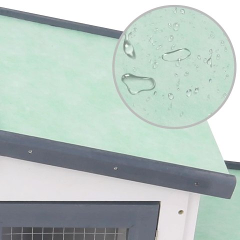  Duża klatka dla królików, szaro-biała, 204x45x85 cm, drewno Lumarko!