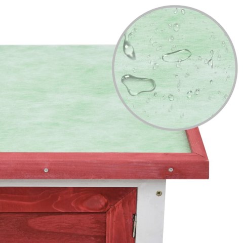  Klatka dla królika, 1 poziom, czerwona, drewniana Lumarko!