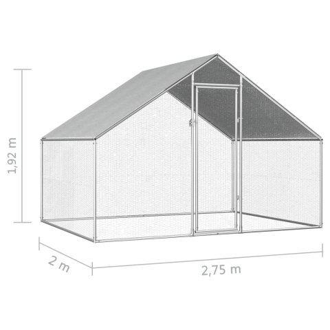  Klatka zewnętrzna dla kurcząt, 2,75x2x1,92 m, stal galwanizowana Lumarko!