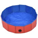  Składany basen dla psa, czerwony, 80 x 20 cm, PVC Lumarko!