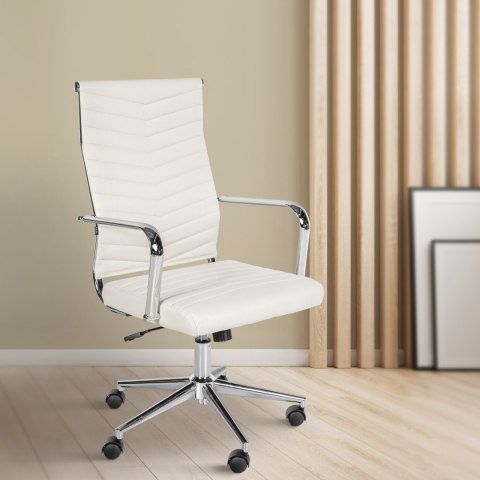 Fotel biurowy Canby ekoskóra biały ergonomiczny