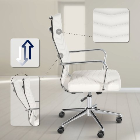 Fotel biurowy Canby ekoskóra biały ergonomiczny