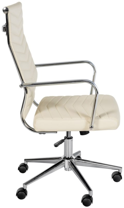 Fotel biurowy Canby ekoskóra kremowa, ergonomiczny, regulowany