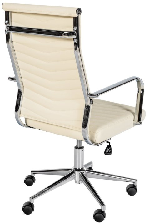 Fotel biurowy Canby ekoskóra kremowa, ergonomiczny, regulowany