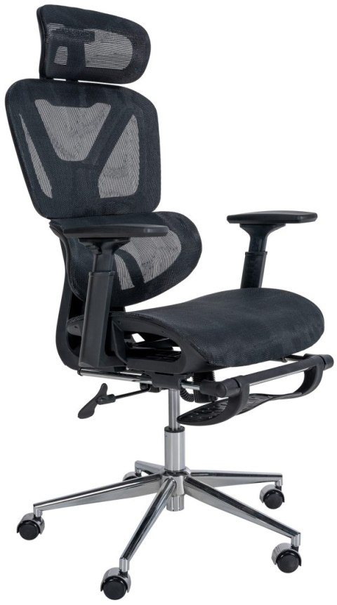 Fotel biurowy Grover czarny z ergonomiczną regulacją