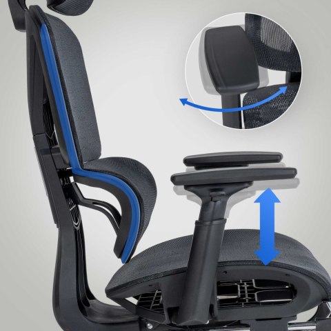 Fotel biurowy Grover czarny z ergonomiczną regulacją