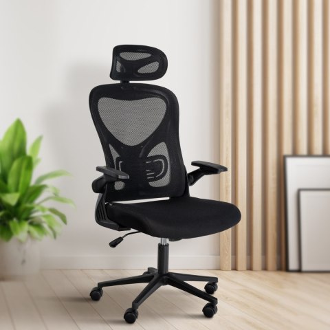 Fotel biurowy Roseburg czarny z ergonomicznymi funkcjami