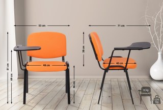 Zestaw 4 krzeseł konferencyjnych Ken z klapkowym stołem pomarańczowy