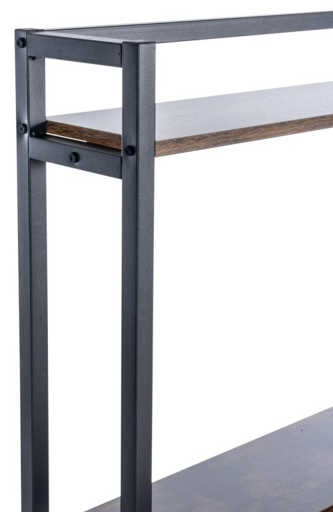 Stolik biurowy Billings czarny brązowy z półką