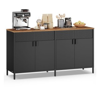 Szafka metalowa 4 drzwi 40 x 141 x 76 cm tintenschwarz vintagebraun