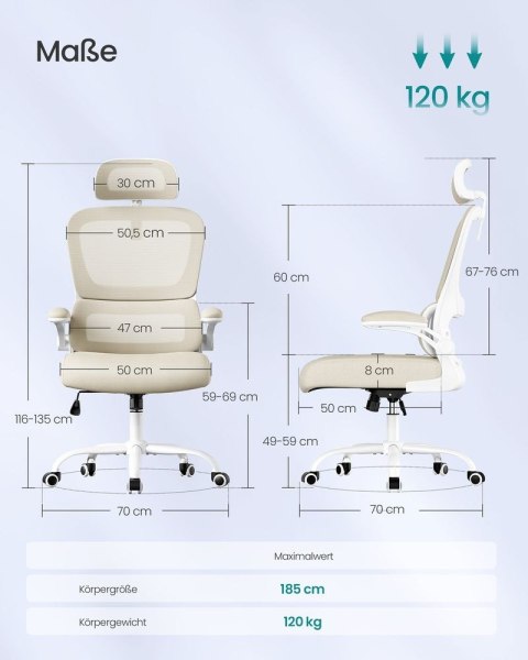 Toaletka z lustrem składanym, beż piaskowy