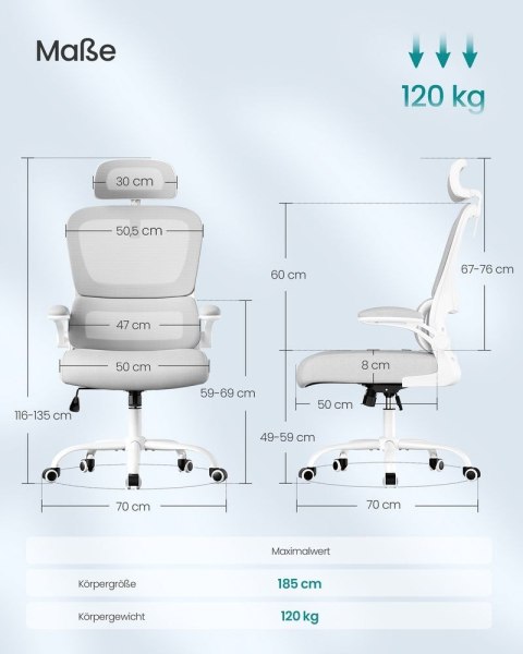 Toaletka z lustrem składanym, biały