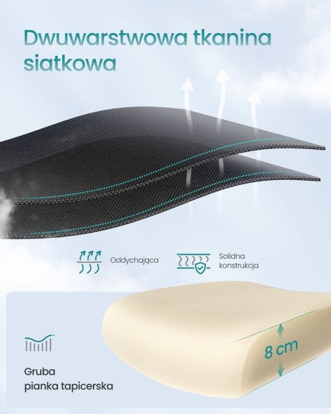 Fotel biurowy siatkowy z zagłówkiem czarny atrament