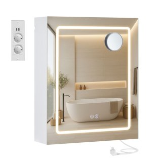 Kailyn Kollektion - Spiegelschrank mit Beleuchtung, Badezimmerschrank, Wandschrank, Steckdosenleiste, Entfogging-Funktion, 10x V
