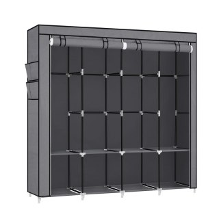 Szafka materiałowa , szafa, 45 x 170 x 167 cm, 4 półki na wieszaki, z półkami, 4 kieszenie boczne, dużo miejsca, do sypialni, sa