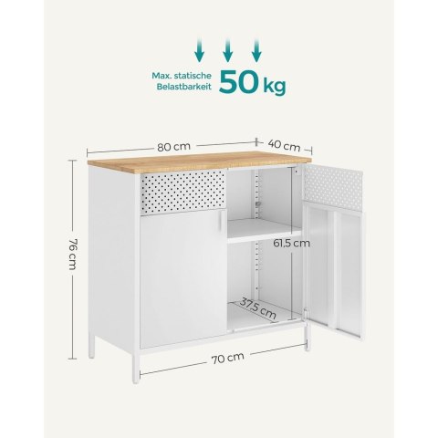 Szafka do przechowywania vintage brązowo-czarna, Kolory naturalne + biel