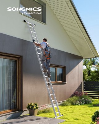 Drabina aluminiowa , drabina składana, drabina teleskopowa, w kształcie litery A, obustronna, maksymalnie 4,6 m, nośność do 150 
