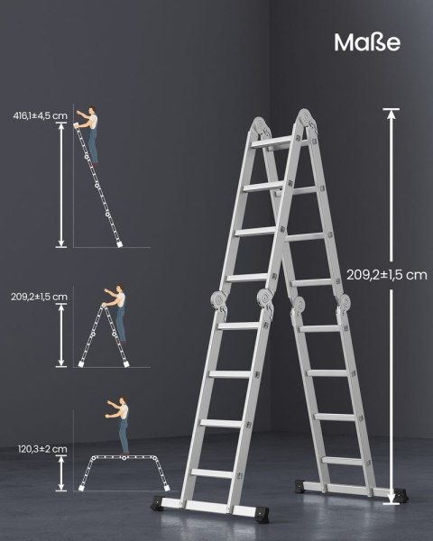 Drabina aluminiowa, srebrny