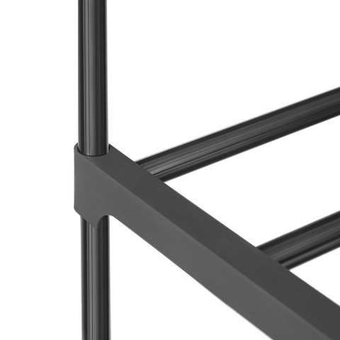Metalowy stojak na buty 2 półki, Czarny, 2 poziomy (30 x 92 x 34 cm)
