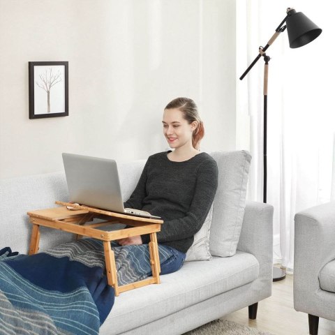 Bambusowy stolik pod laptopa z regulacją wysokości