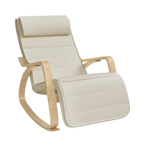 Relaksujący Fotel Bujany Sunlounger Z Regulowanym Podnóżkiem Maksymalne Obciążenie: 150 Kg Beżowy Lyy10m Lumarko!