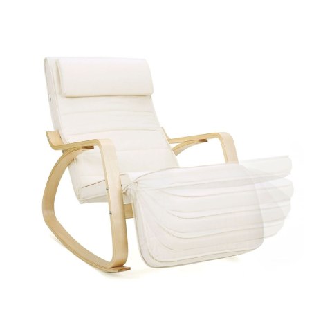 Relaksujący Fotel Bujany Sunlounger Z Regulowanym Podnóżkiem Maksymalne Obciążenie: 150 Kg Beżowy Lyy10m Lumarko!