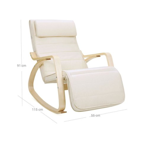 Relaksujący Fotel Bujany Sunlounger Z Regulowanym Podnóżkiem Maksymalne Obciążenie: 150 Kg Beżowy Lyy10m Lumarko!