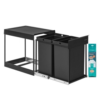 Kosz podblatowy 2 x 20 l czarny