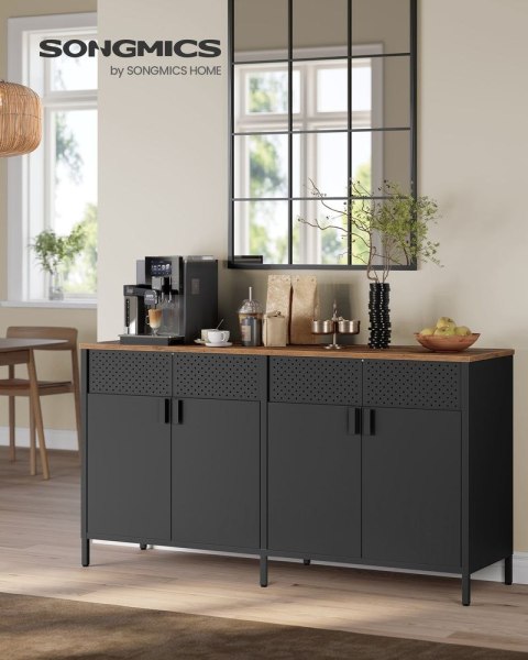 Szafka metalowa 4 drzwi 40 x 141 x 76 cm tintenschwarz vintagebraun