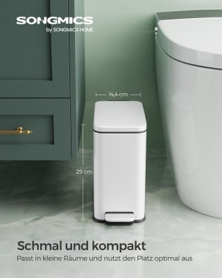 Zestaw pojemników na kosmetyki i szczotek do WC , kosz na śmieci łazienkowy, z pokrywą, kosz na śmieci pedałowany, mały, wąski d