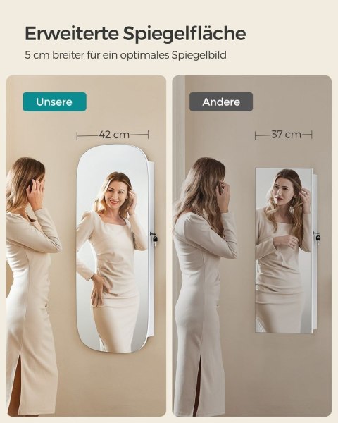 Szafka ścienna z lustrzaną powierzchnią w kolorze białym