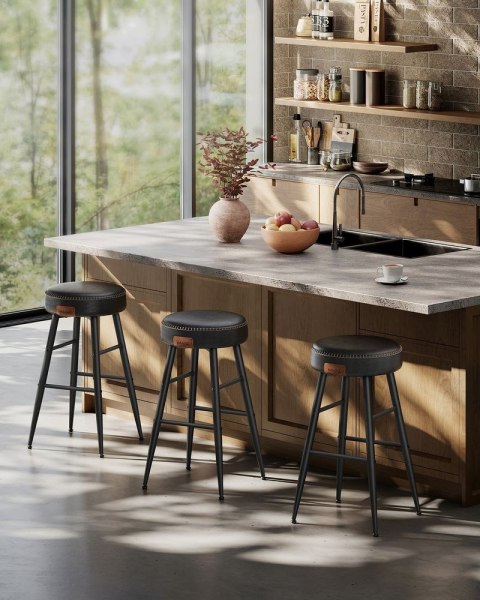 Echo Collection zestaw 2 stołków barowych krzesło barowe krzesło kuchenne sztuczna skóra 30 "wysoka kuchnia jadalnia łatwy monta