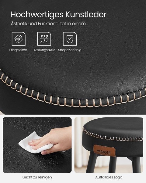 Echo Collection zestaw 2 stołków barowych krzesło barowe krzesło kuchenne sztuczna skóra 30 "wysoka kuchnia jadalnia łatwy monta