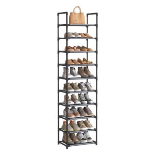 10-poziomowy stojak na buty, Szary, 45x28x173 cm