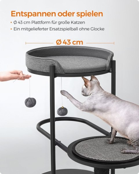 Drapak o wysokości 111 cm z klasycznym czarnym sizalowym bagażnikiem