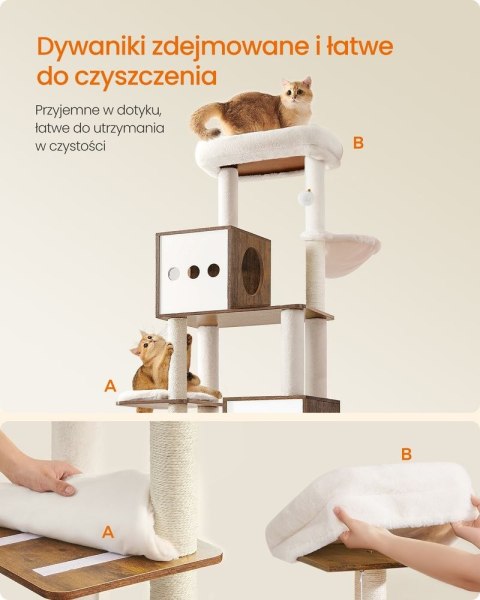 Drapak dla kota z kuwetą 185 cm wysokości drapak dla kota drapak platforma zmywalna poduszka