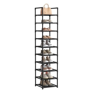 Półka na buty z 10 poziomami 33 x 33 x 173 cm, Czarny