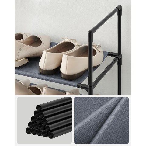 10-poziomowy stojak na buty, stojak na buty, oszczędzający miejsce do przechowywania butów, 33 x 33 x 173 cm, metalowa rama, pół