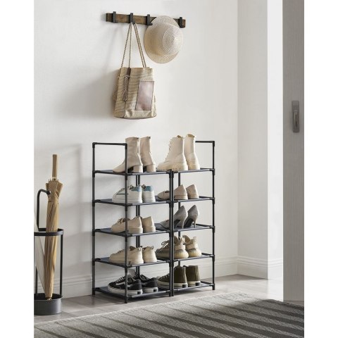 10-poziomowy stojak na buty, stojak na buty, oszczędzający miejsce do przechowywania butów, 33 x 33 x 173 cm, metalowa rama, pół