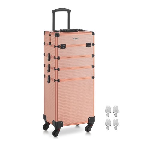 Zamykana kosmetyczka 4 w 1, Szampańskie złoto, 34x24x79,3 cm