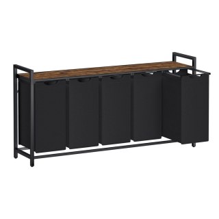 Kosz na pranie , kosz na pranie, 3 wyjmowane kieszenie z tkaniny Oxford, metalowa rama, 3 x 38 litrów, 92,5 x 33 x 71 cm, vintag