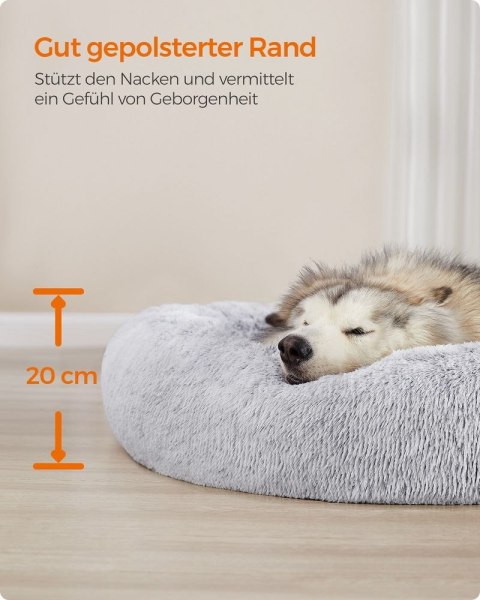Puszyste legowisko dla psa w kształcie pączka, Ombre szary, Dł. 140 x szer. 140 x wys. 20 cm