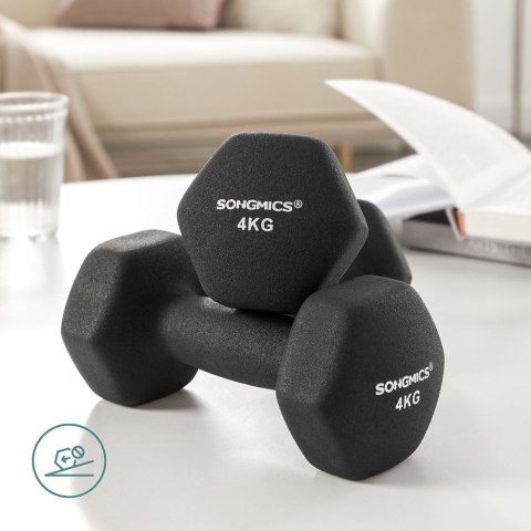 Zestaw 2 hantli 2 x 4 kg, Czarny