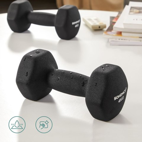 Zestaw 2 hantli 2 x 4 kg, Czarny